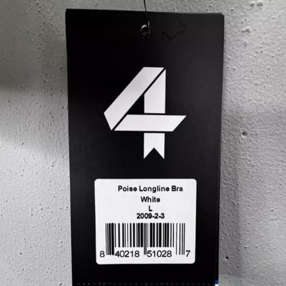 Four Laps Poise Longline Sports Bra size L White Adjustable Strap NWT - Picture 5 of 7